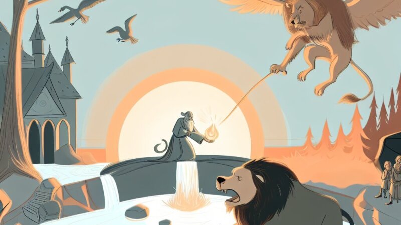 Pes a lev: bájka o pýche, moci a ponaučení