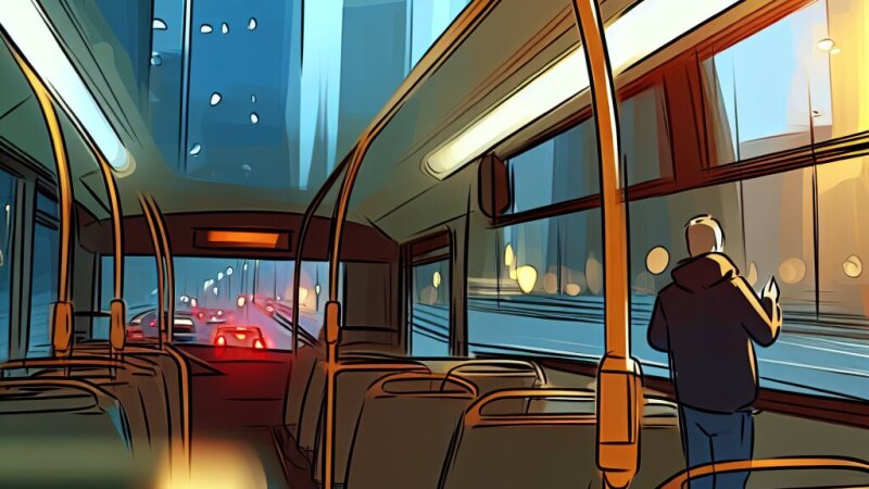 Ráno v autobuse: portréty mesta z tretieho sedadla